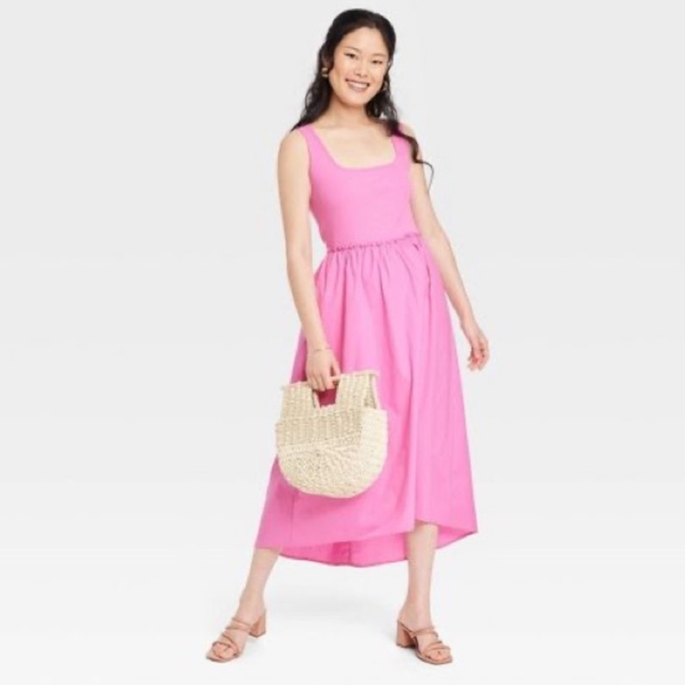 A NEW DAY Barbie Pink Tank Midi Dress - Large
